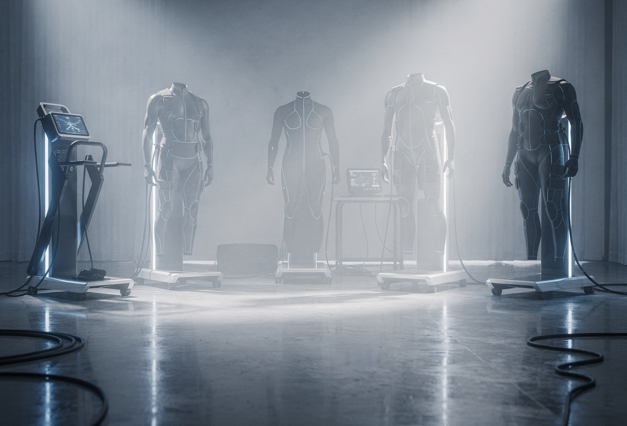 Athlete training with EMS